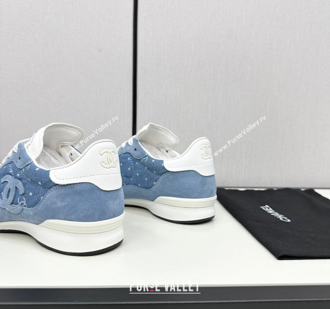 Chanel Dotted Denim Suede Sneakers Blue 2024 CH101715 (KL-241017083)