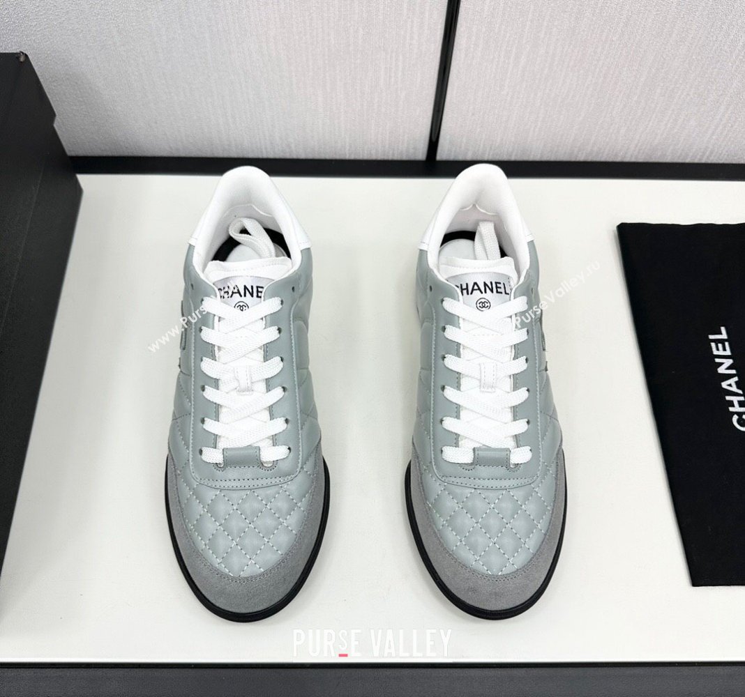 Chanel Calfskin Suede Sneakers Light Grey 2024 CH101715 (KL-241017085)