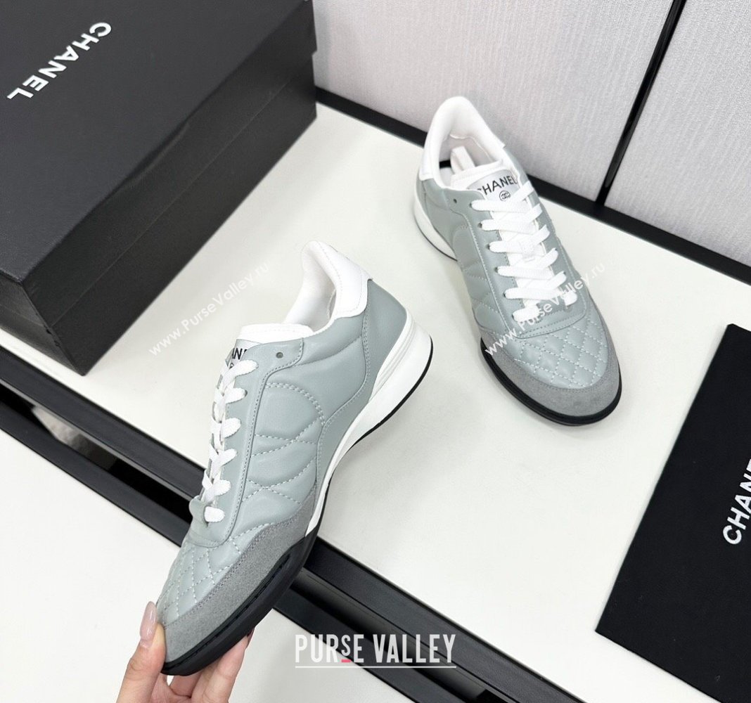 Chanel Calfskin Suede Sneakers Light Grey 2024 CH101715 (KL-241017085)