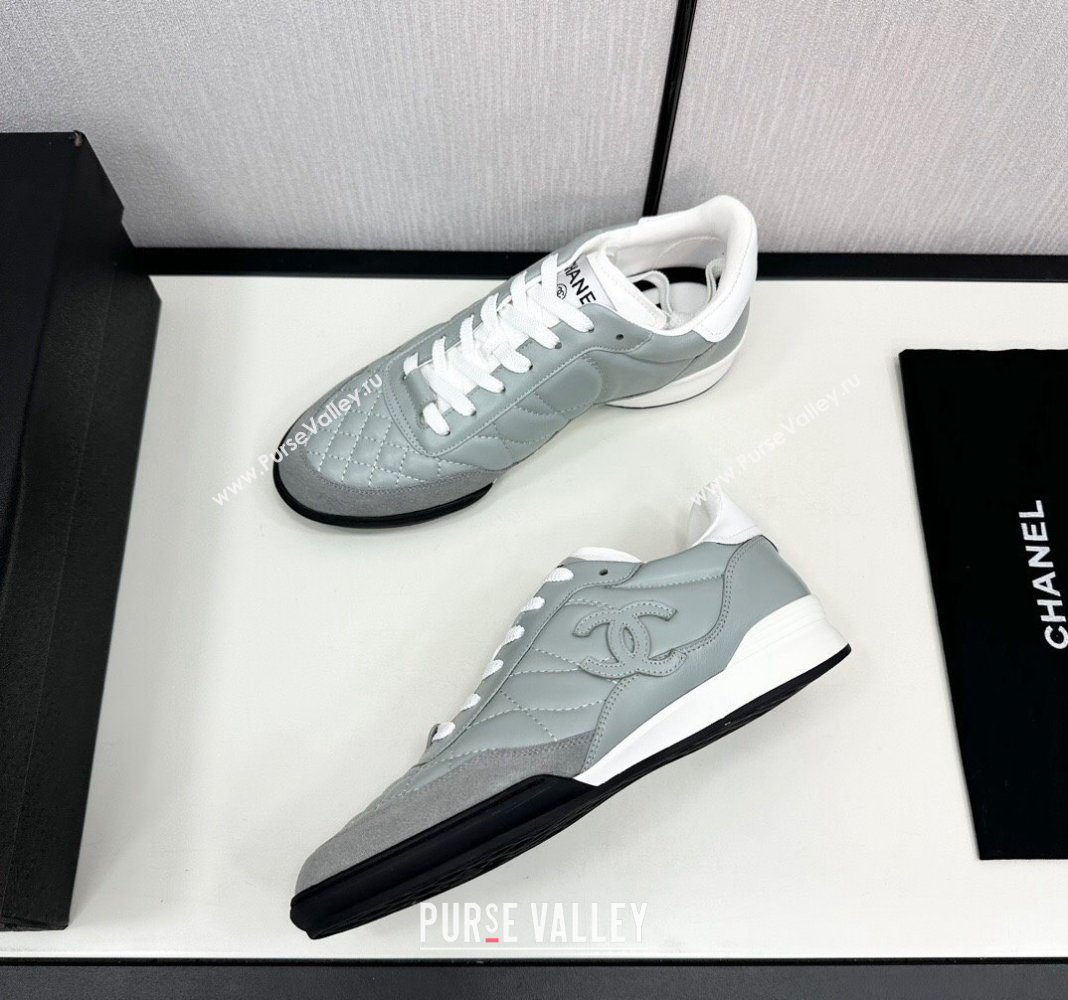 Chanel Calfskin Suede Sneakers Light Grey 2024 CH101715 (KL-241017085)