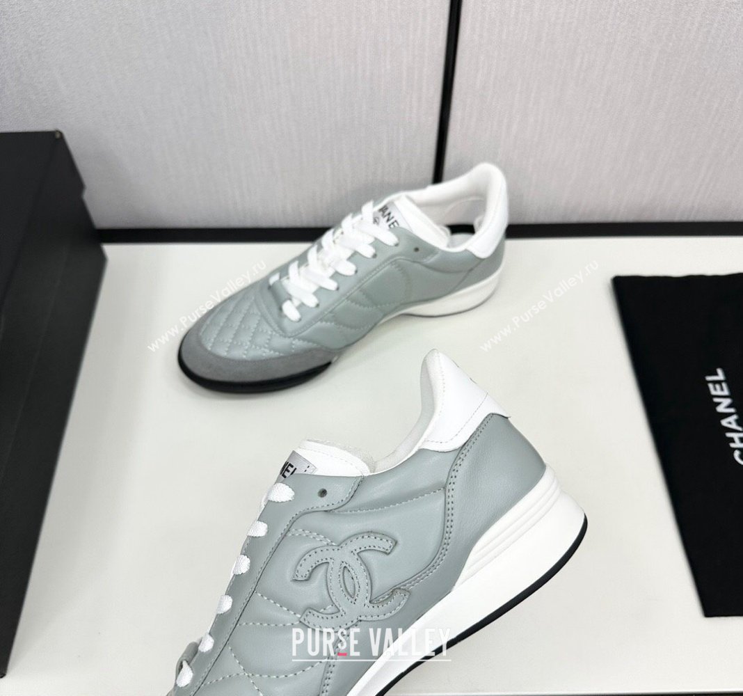 Chanel Calfskin Suede Sneakers Light Grey 2024 CH101715 (KL-241017085)