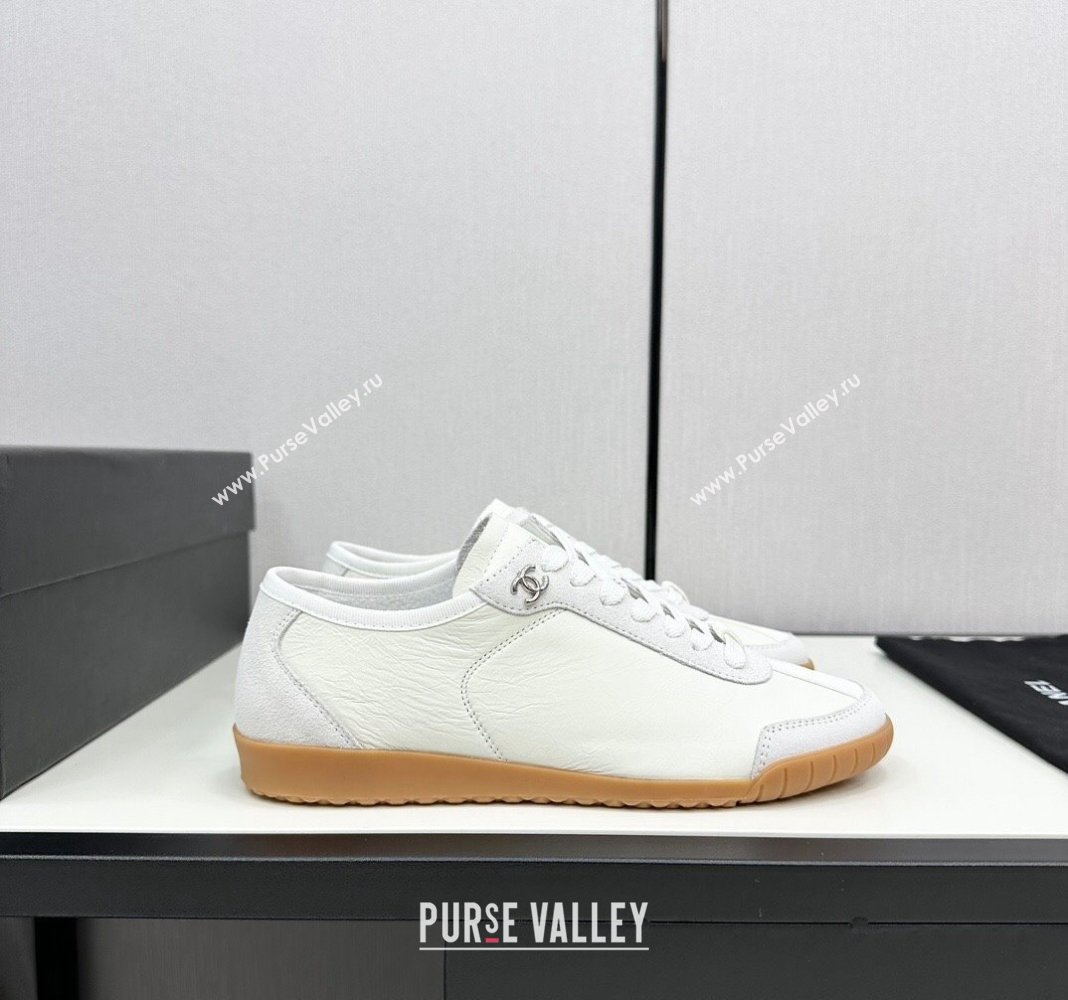 Chanel Calfskin Suede Sneakers White 2024 CH091024 (KL-241017001)