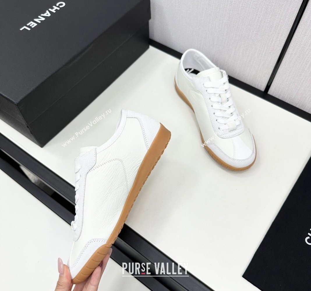 Chanel Calfskin Suede Sneakers White 2024 CH091024 (KL-241017001)