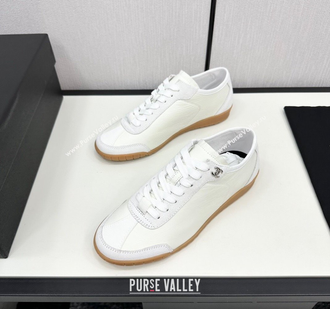 Chanel Calfskin Suede Sneakers White 2024 CH091024 (KL-241017001)