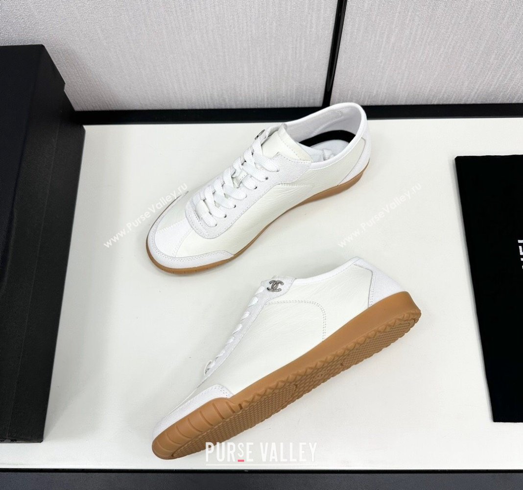 Chanel Calfskin Suede Sneakers White 2024 CH091024 (KL-241017001)