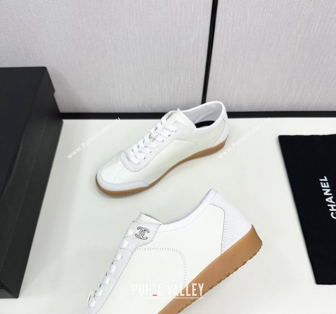 Chanel Calfskin Suede Sneakers White 2024 CH091024 (KL-241017001)