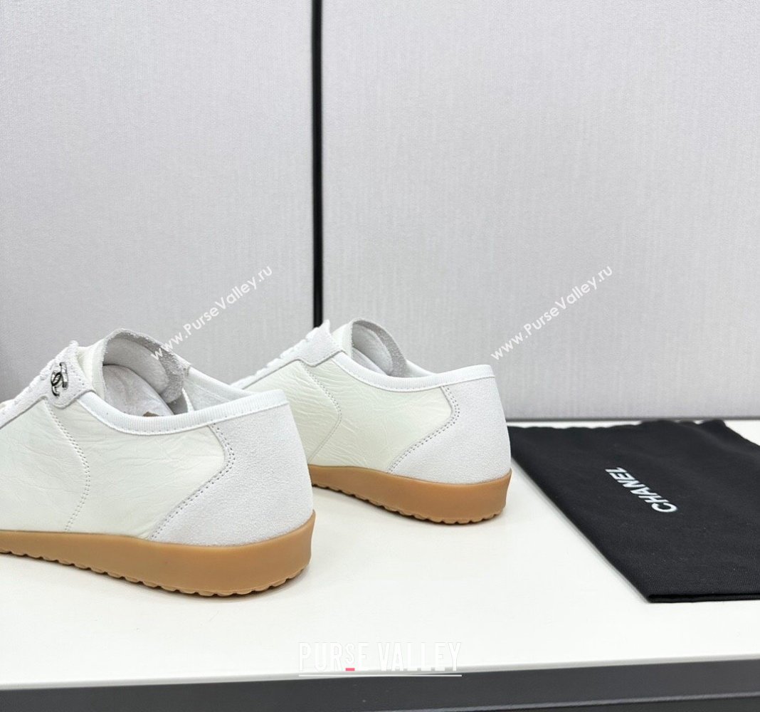 Chanel Calfskin Suede Sneakers White 2024 CH091024 (KL-241017001)