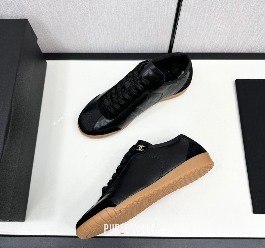 Chanel Calfskin Suede Sneakers Black 2024 CH091024 (KL-241017002)