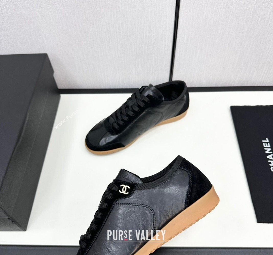 Chanel Calfskin Suede Sneakers Black 2024 CH091024 (KL-241017002)