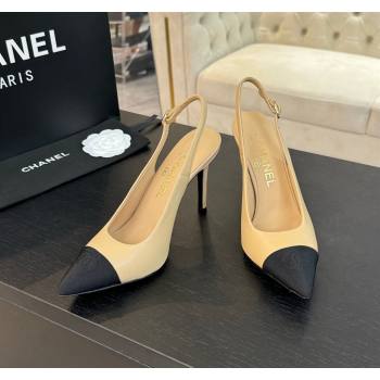 Chanel Calfskin Grosgrain Pointed Slingback Pumps Beige 2024 CH101719 (KL-241017118)