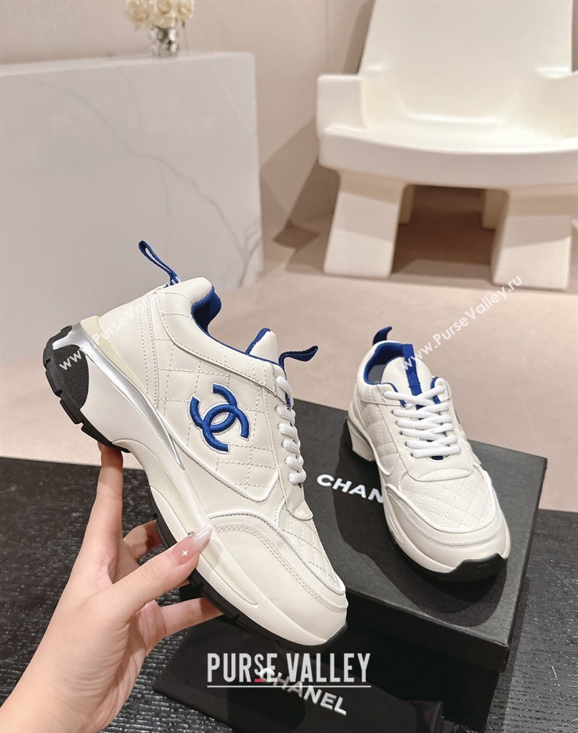 Chanel Quilted Calfskin Sneakers White2 2024 CH1016281 (MD-241016104)