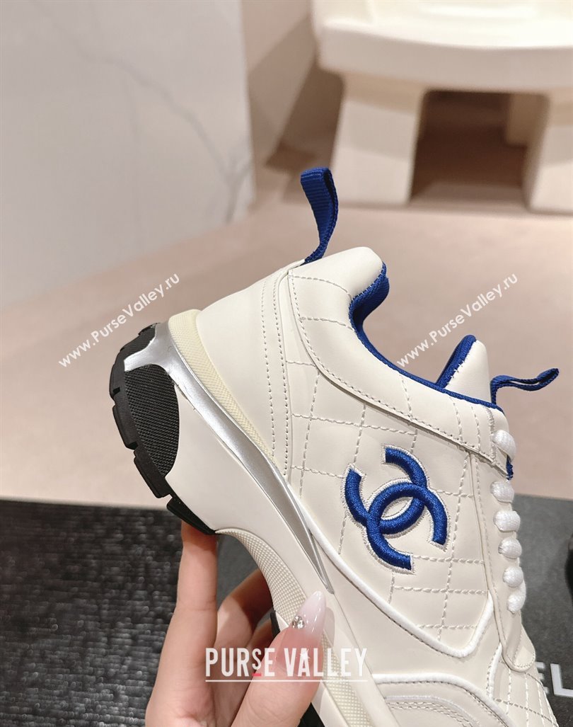 Chanel Quilted Calfskin Sneakers White2 2024 CH1016281 (MD-241016104)