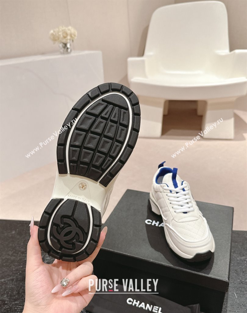 Chanel Quilted Calfskin Sneakers White2 2024 CH1016281 (MD-241016104)