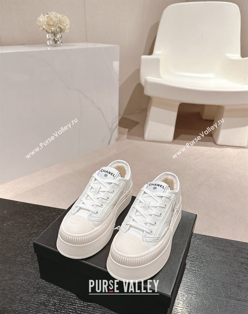 Chanel Patent Calfskin Platform Sneakers White 2024 CH101630 (MD-241016116)