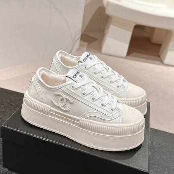 Chanel Patent Calfskin Platform Sneakers White 2024 CH101630 (MD-241016116)