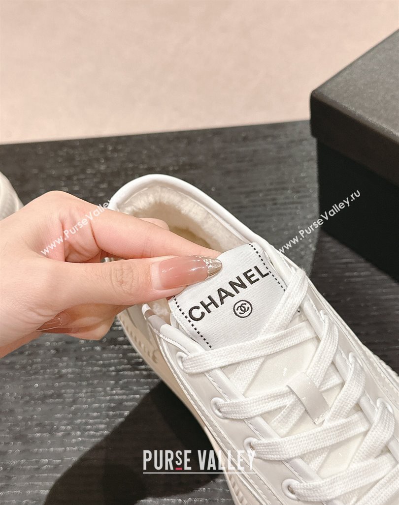 Chanel Patent Calfskin Platform Sneakers White 2024 CH101630 (MD-241016116)