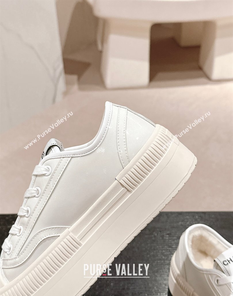 Chanel Patent Calfskin Platform Sneakers White 2024 CH101630 (MD-241016116)