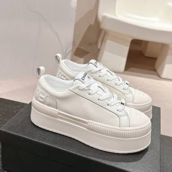 Chanel Grianed Calfskin Platform Sneakers White Leather 2024 CH101630 (MD-241016118)