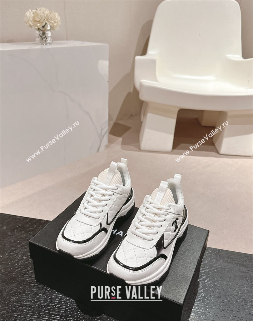 Chanel Quilted Calfskin Sneakers White2 2024 CH1016282 (MD-241016106)