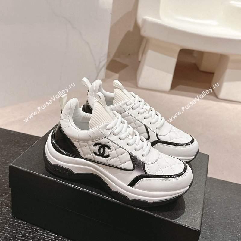 Chanel Quilted Calfskin Sneakers White2 2024 CH1016282 (MD-241016106)