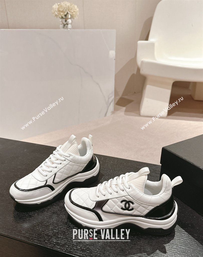 Chanel Quilted Calfskin Sneakers White2 2024 CH1016282 (MD-241016106)