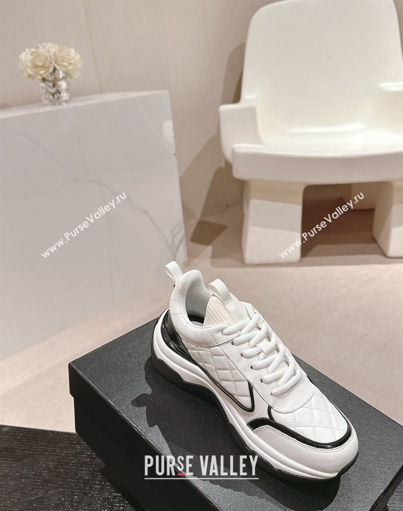 Chanel Quilted Calfskin Sneakers White2 2024 CH1016282 (MD-241016106)