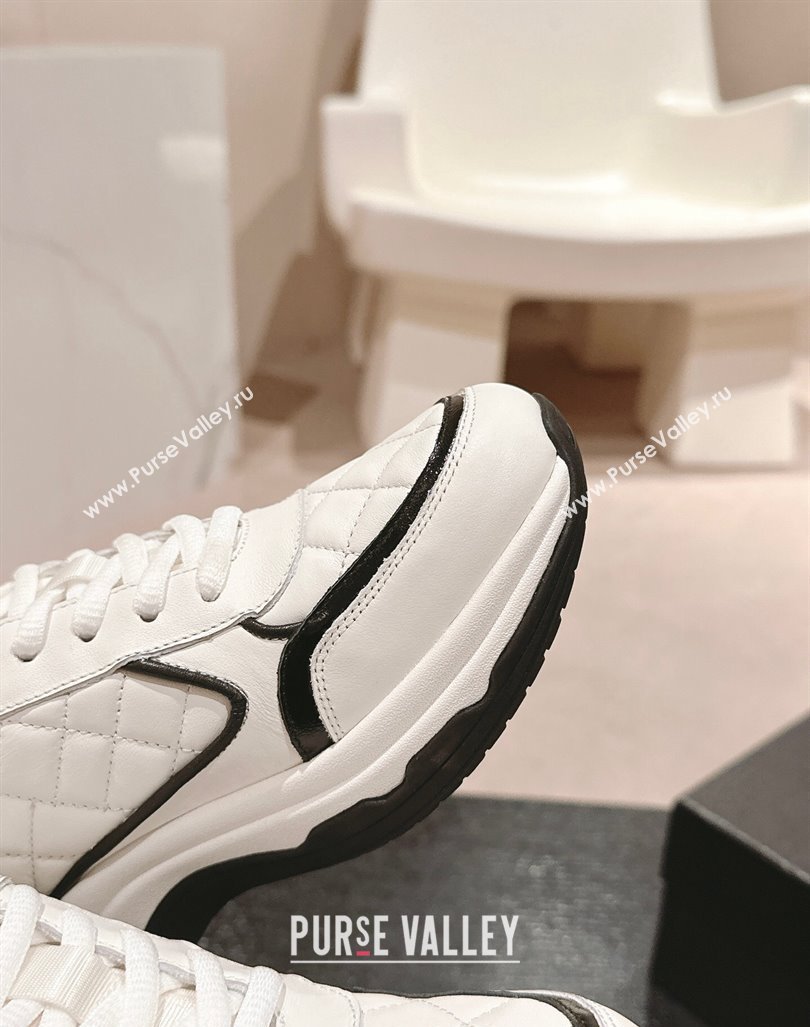 Chanel Quilted Calfskin Sneakers White2 2024 CH1016282 (MD-241016106)