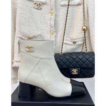 Chanel Patchwork Lambskin Ankle Boots White 2024 CH101618 (MD-241016067)