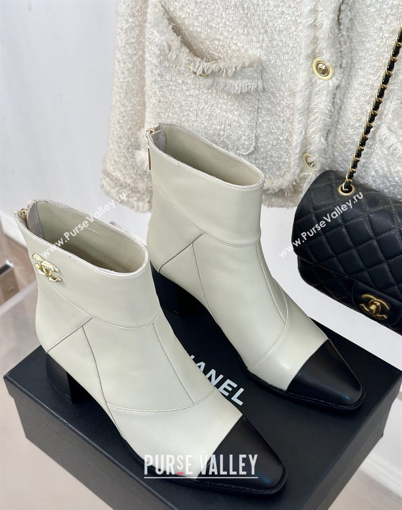 Chanel Patchwork Lambskin Ankle Boots White 2024 CH101618 (MD-241016067)