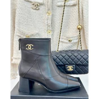 Chanel Patchwork Lambskin Ankle Boots Black 2024 CH101618 (MD-241016069)