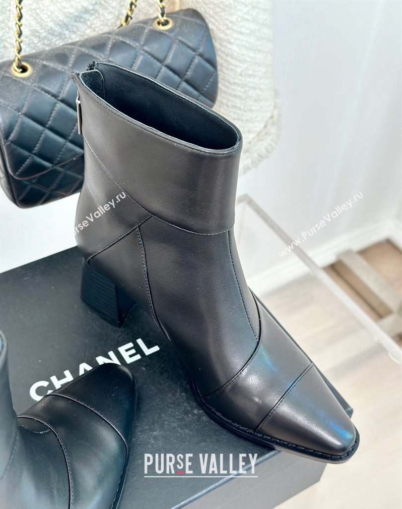 Chanel Patchwork Lambskin Ankle Boots Black 2024 CH101618 (MD-241016069)