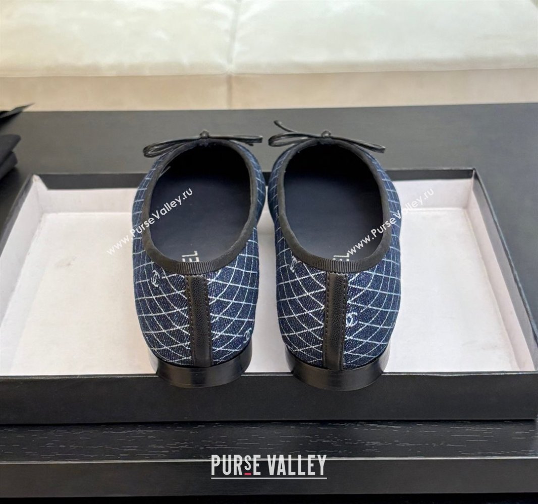 Chanel Quilted Denim Classic Ballet Flats Navy Blue 2025 G02819 0417 (MD-250417119)