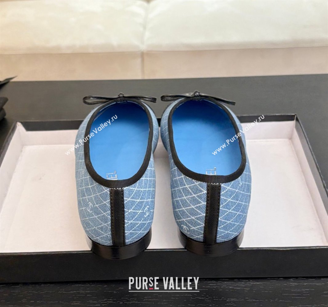 Chanel Quilted Denim Classic Ballet Flats Light Blue 2025 G02819 0417 (MD-250417120)