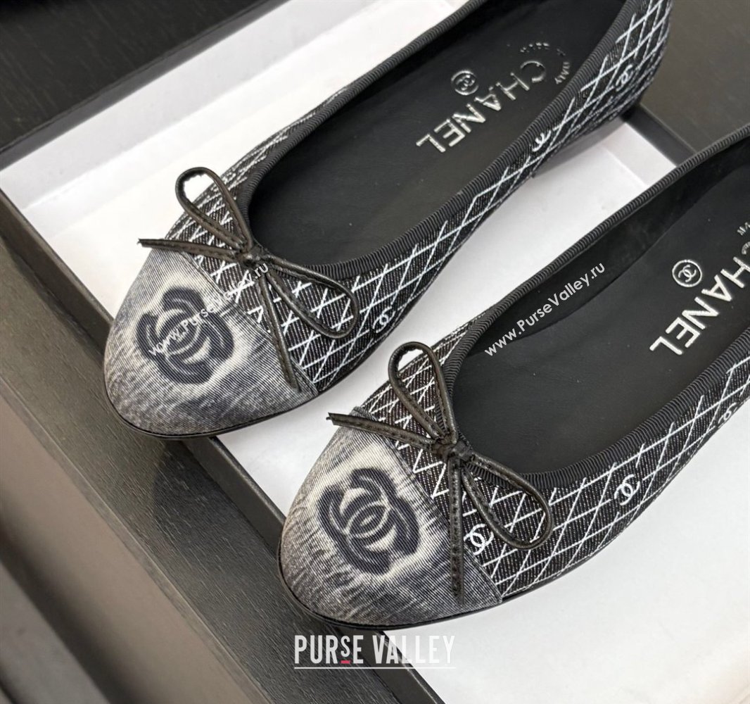 Chanel Quilted Denim Classic Ballet Flats Black 2025 G02819 0417 (MD-250417121)