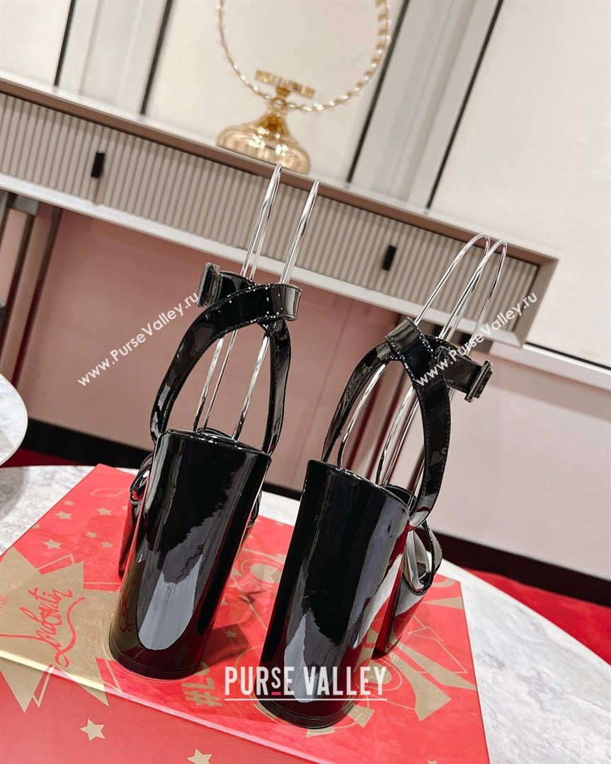 Christian Louboutin Movida Sabina Platform High Heel Sandals 13cm in Patent Leather Black 2023 (MD-231014004)