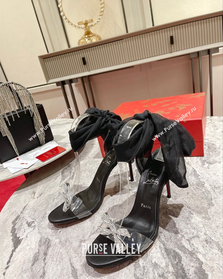 Christian Louboutin Astrinodo High Heel Sandals 10cm in PVC with Bow Black 2023 (MD-231014016)