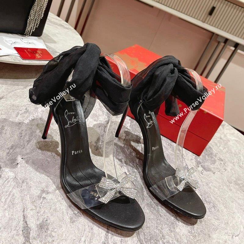 Christian Louboutin Astrinodo High Heel Sandals 10cm in PVC with Bow Black 2023 (MD-231014016)