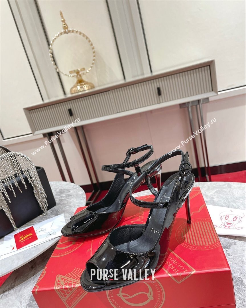 Christian Louboutin So Jenlove High Heel Sandals 10cm in Black Patent Leather 2023 (MD-231014021)