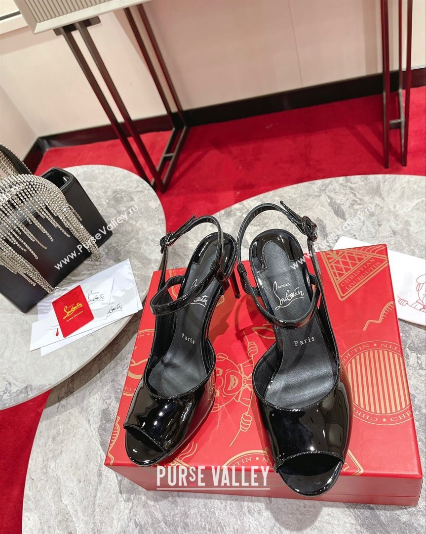 Christian Louboutin So Jenlove High Heel Sandals 10cm in Black Patent Leather 2023 (MD-231014021)