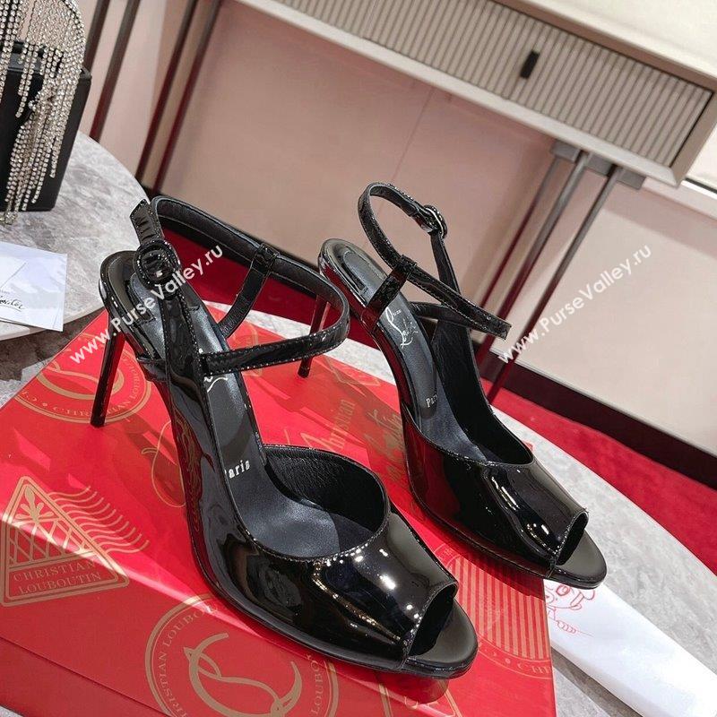 Christian Louboutin So Jenlove High Heel Sandals 10cm in Black Patent Leather 2023 (MD-231014021)