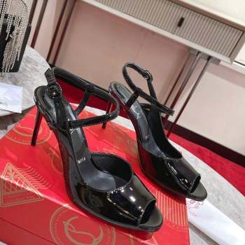 Christian Louboutin So Jenlove High Heel Sandals 10cm in Black Patent Leather 2023 (MD-231014021)