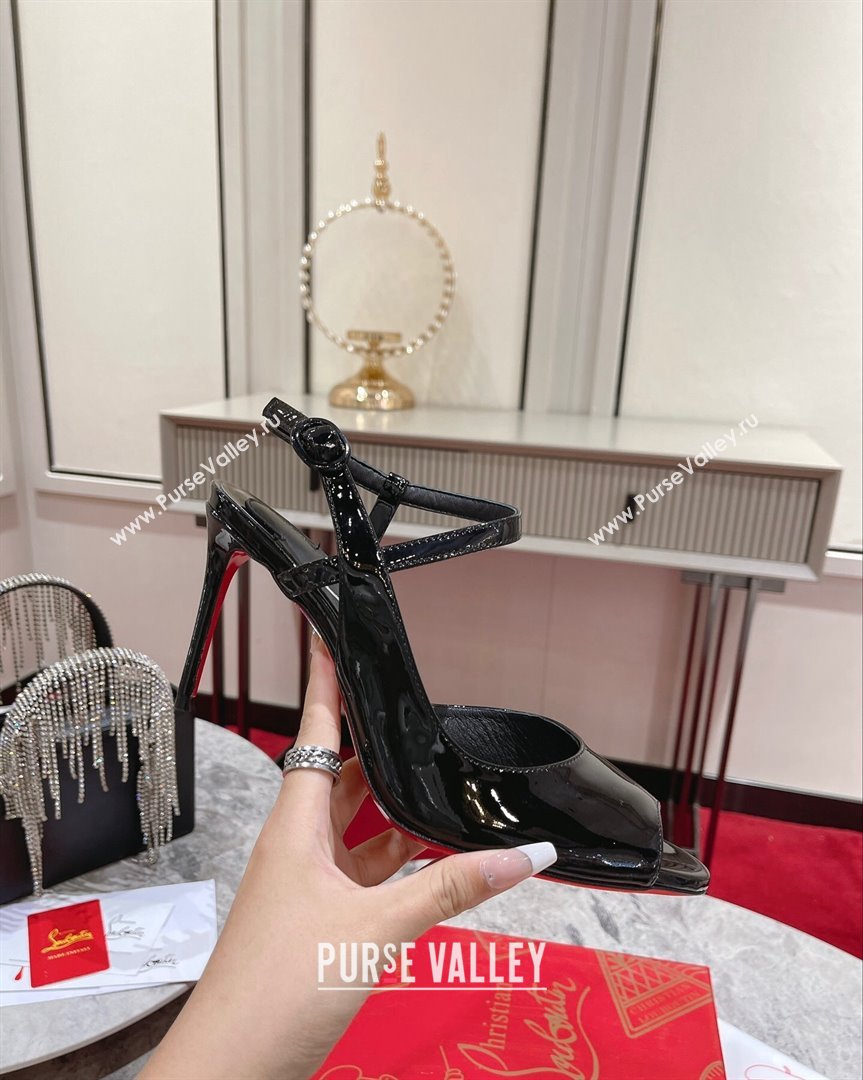 Christian Louboutin So Jenlove High Heel Sandals 10cm in Black Patent Leather 2023 (MD-231014021)