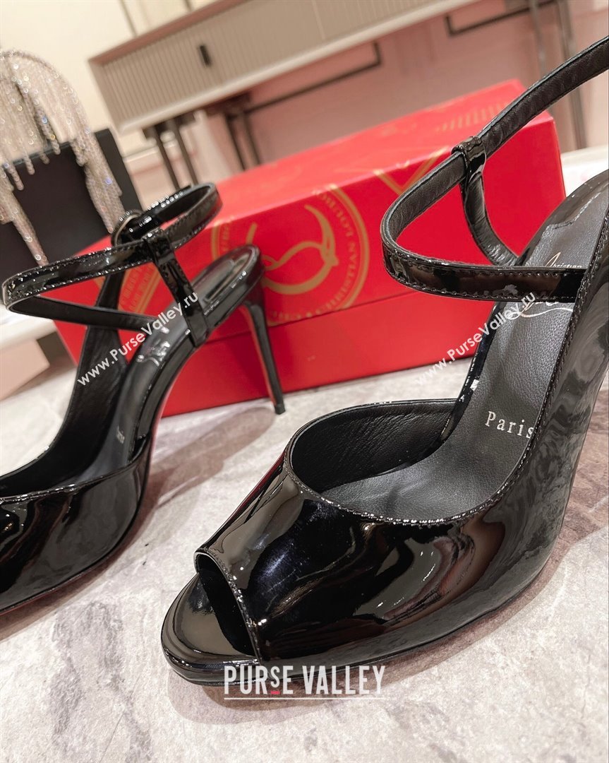 Christian Louboutin So Jenlove High Heel Sandals 10cm in Black Patent Leather 2023 (MD-231014021)