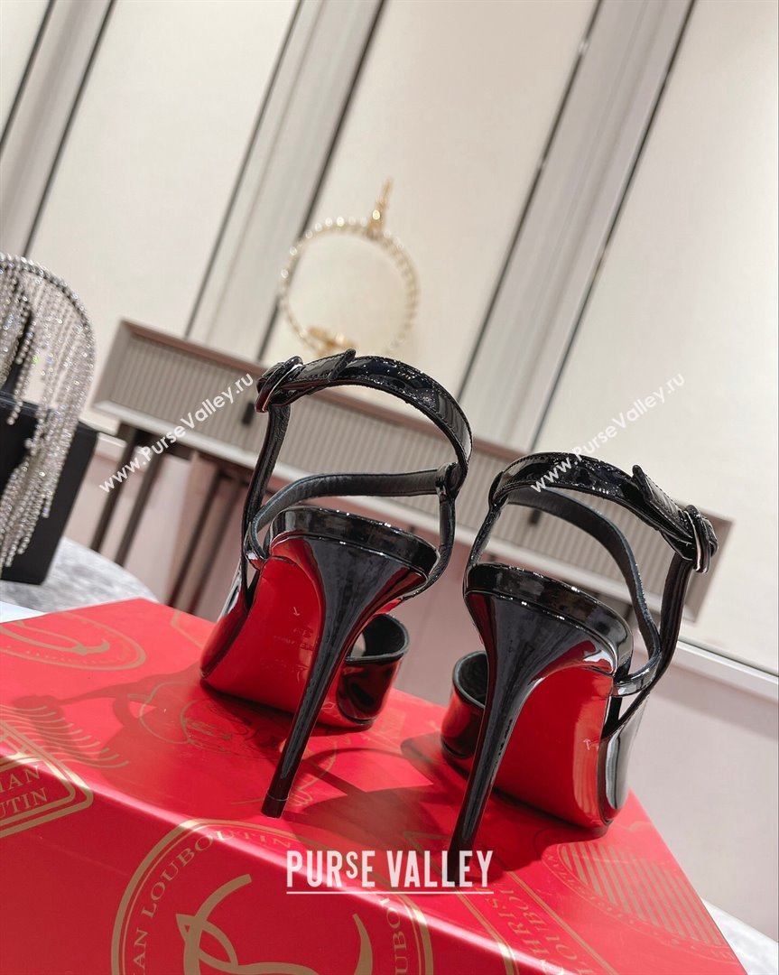 Christian Louboutin So Jenlove High Heel Sandals 10cm in Black Patent Leather 2023 (MD-231014021)