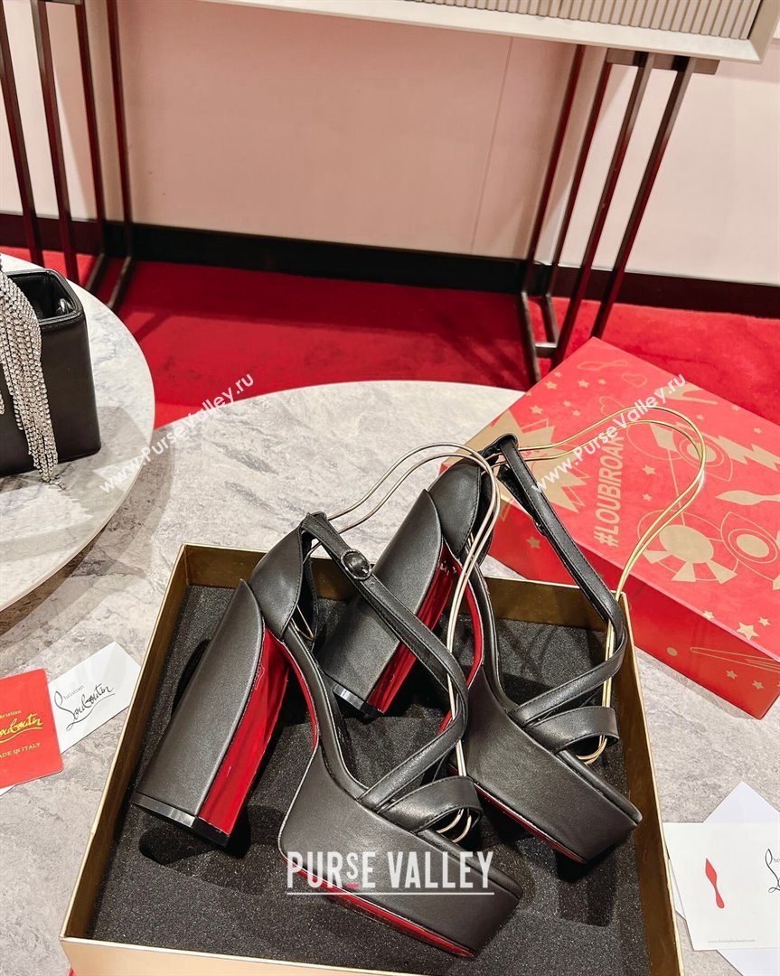 Christian Louboutin Movida Sabina Platform High Heel Sandals 13cm in Calf Leather Black 2023 (MD-231014007)