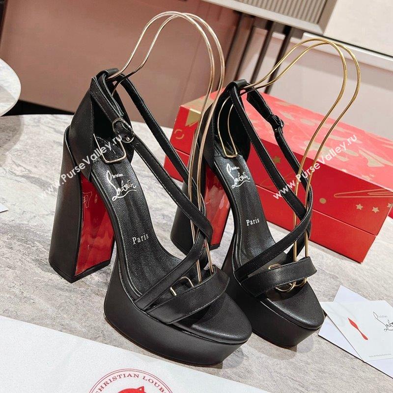 Christian Louboutin Movida Sabina Platform High Heel Sandals 13cm in Calf Leather Black 2023 (MD-231014007)