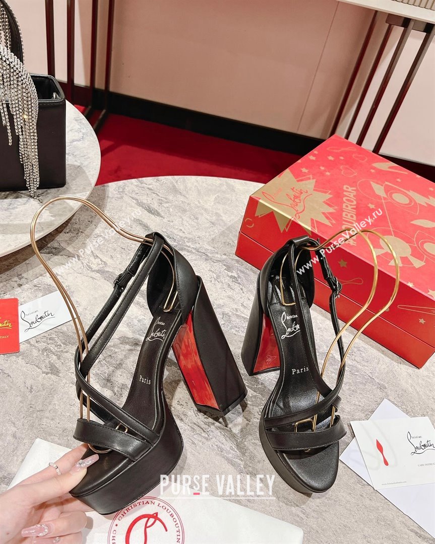 Christian Louboutin Movida Sabina Platform High Heel Sandals 13cm in Calf Leather Black 2023 (MD-231014007)