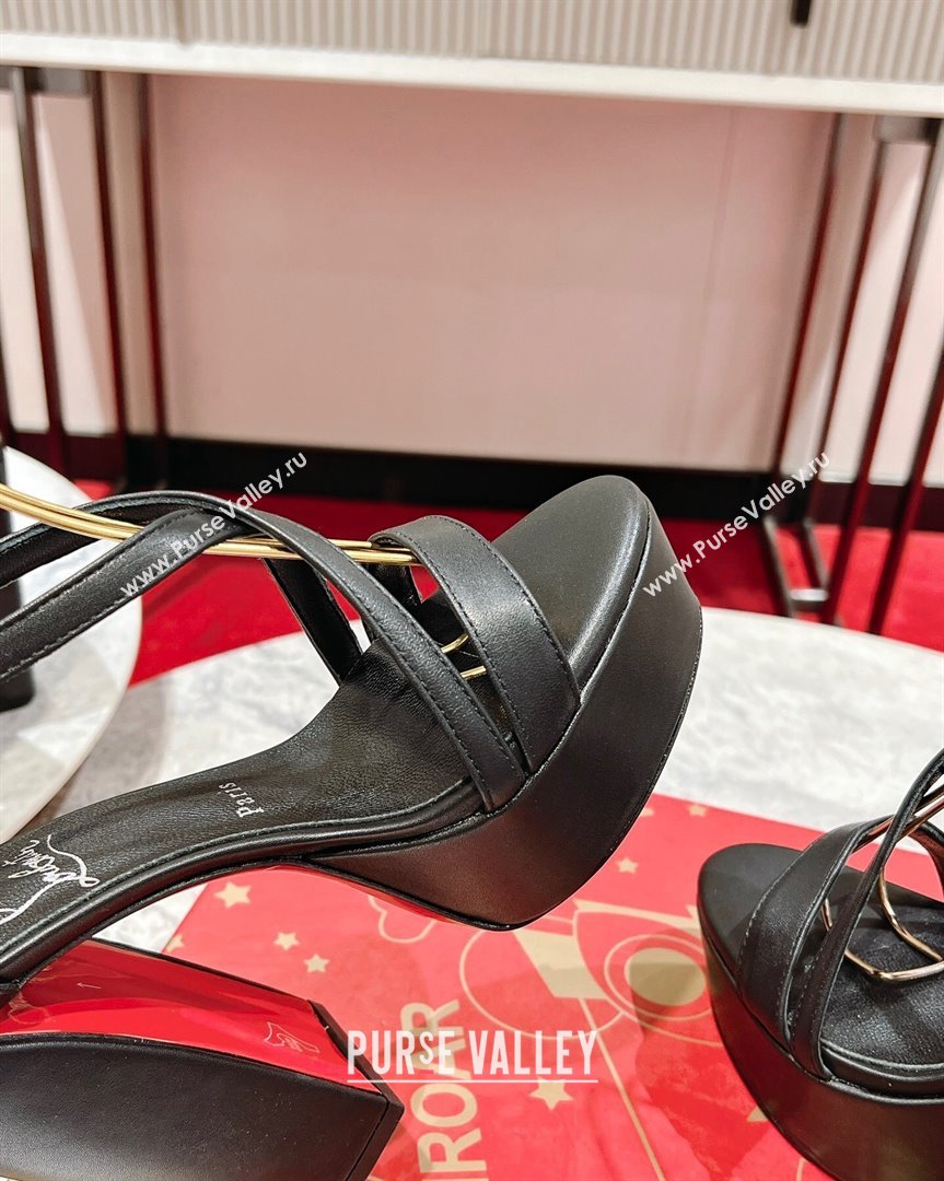 Christian Louboutin Movida Sabina Platform High Heel Sandals 13cm in Calf Leather Black 2023 (MD-231014007)