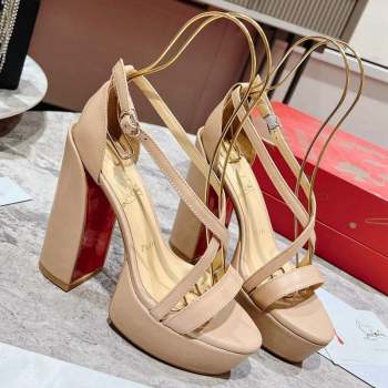 Christian Louboutin Movida Sabina Platform High Heel Sandals 13cm in Calf Leather Nude 2023 (MD-231014008)