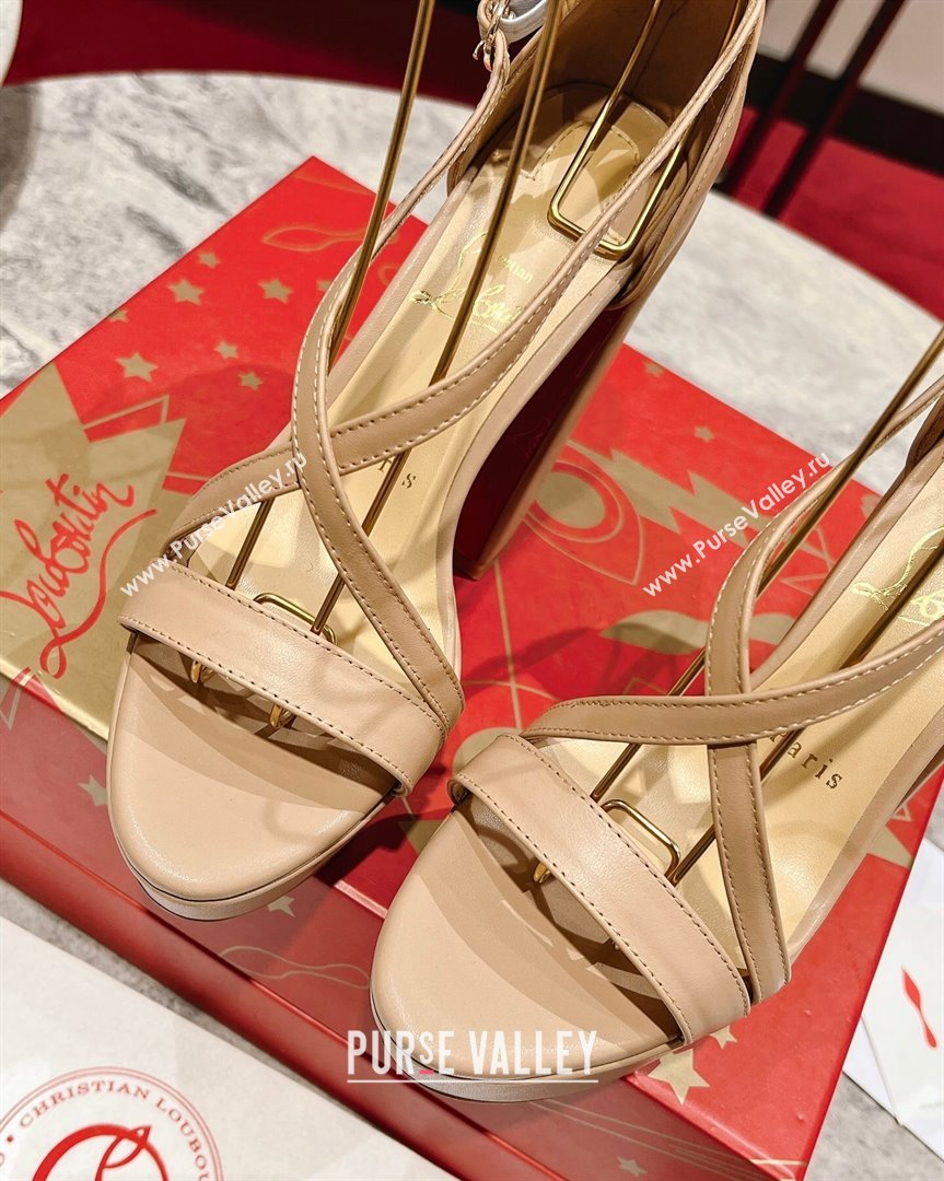 Christian Louboutin Movida Sabina Platform High Heel Sandals 13cm in Calf Leather Nude 2023 (MD-231014008)